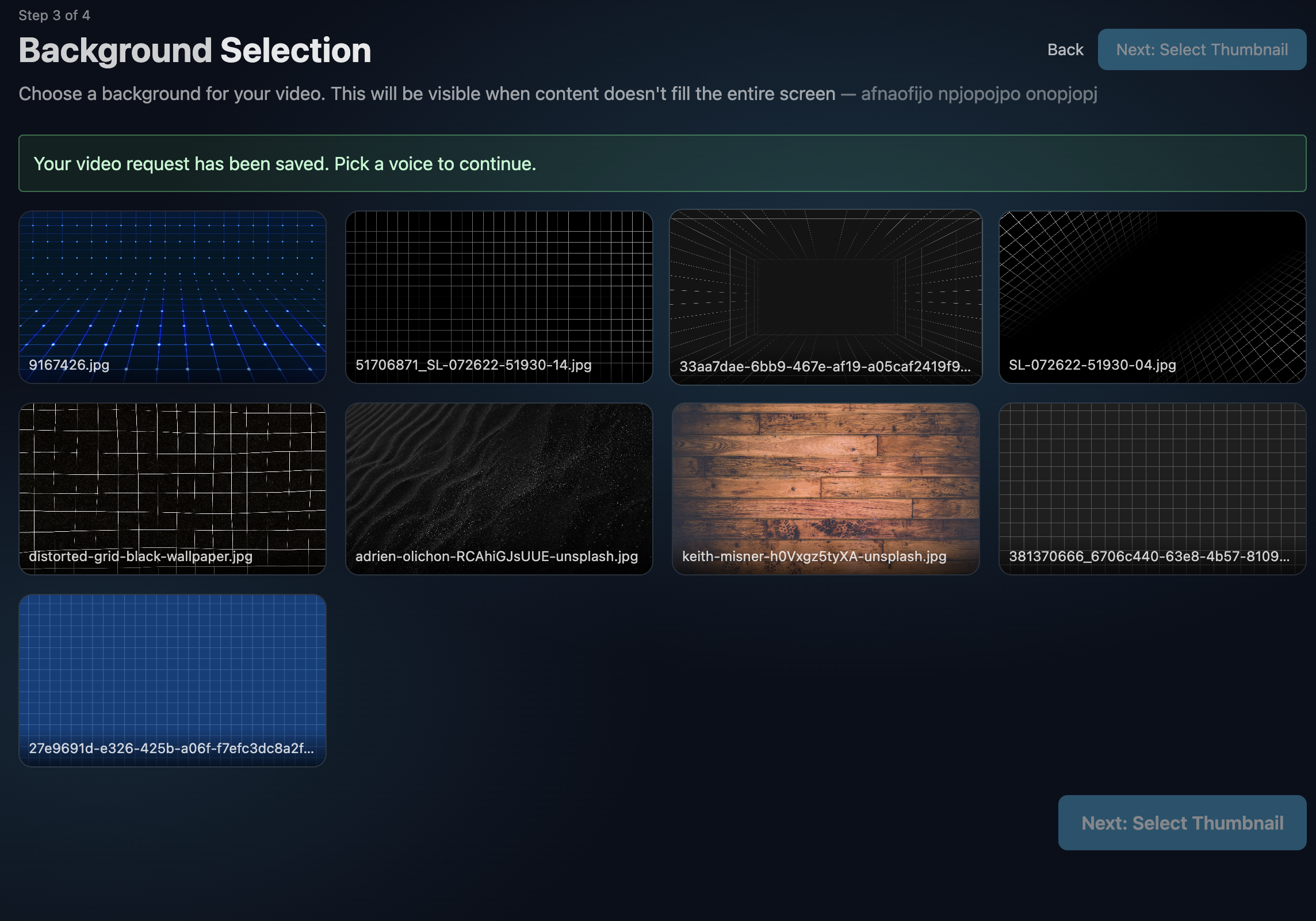 Background Music Selection